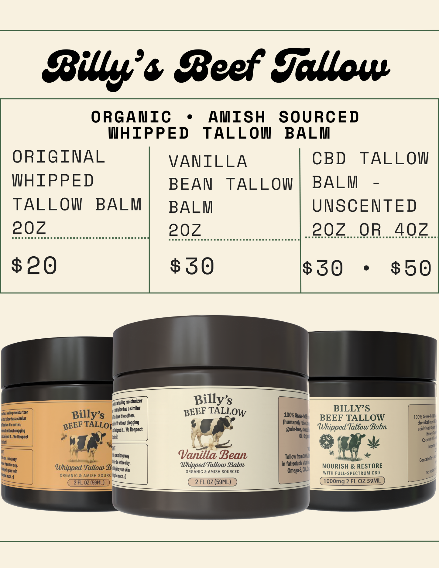 Whipped Tallow Balm (2 OZ)