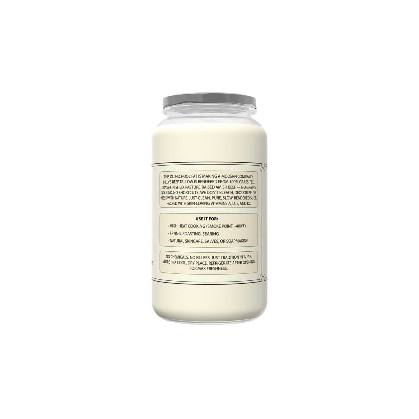 Billy’s Beef Tallow — 100% Grass-Fed, Grass-Finished, and Rendered with Purpose. Good for cooking and baking