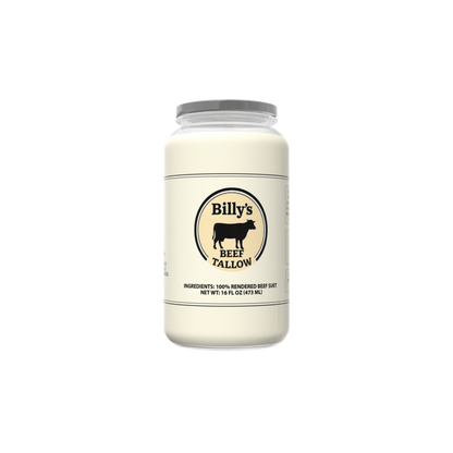 Billy’s Beef Tallow — 100% Grass-Fed, Grass-Finished, and Rendered with Purpose. Good for cooking and baking